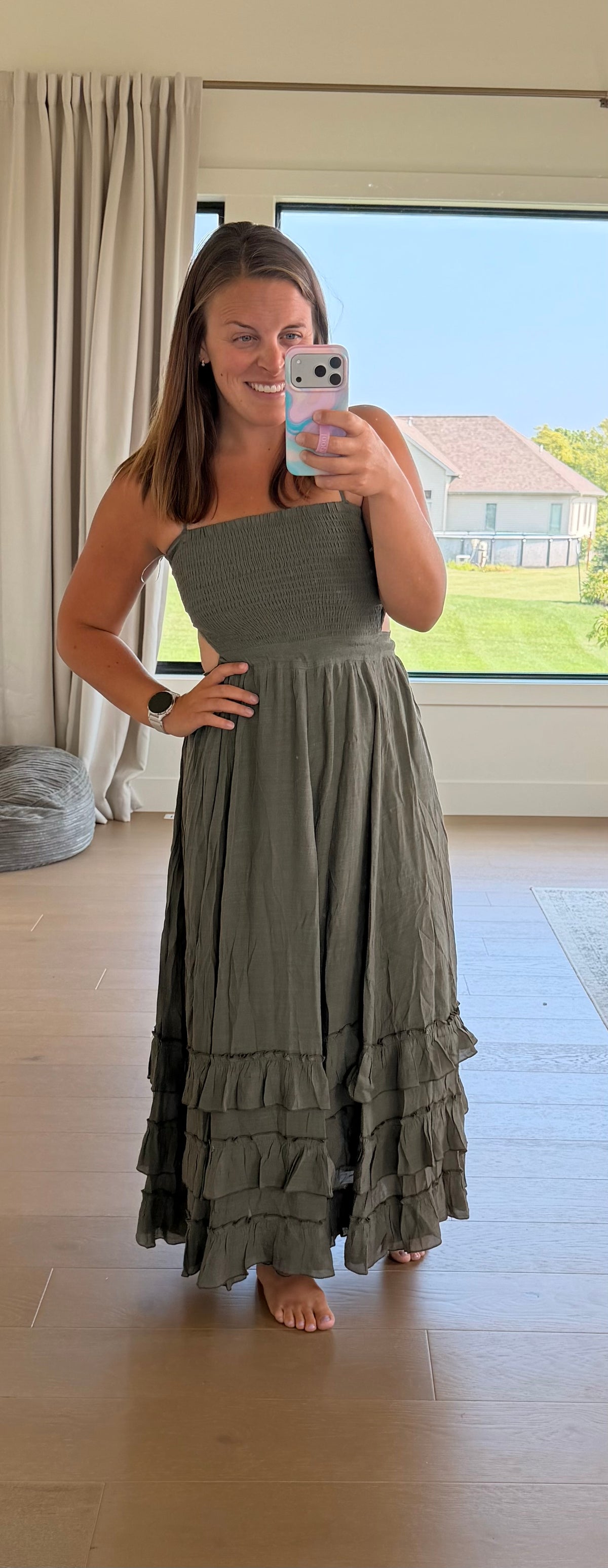 The Crystal Halter Smocked Dress