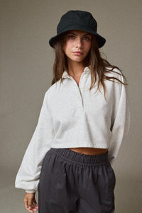 The Bella Cropped Collared Pullover