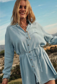 The Ella Denim Buttom Up Shirt Romper