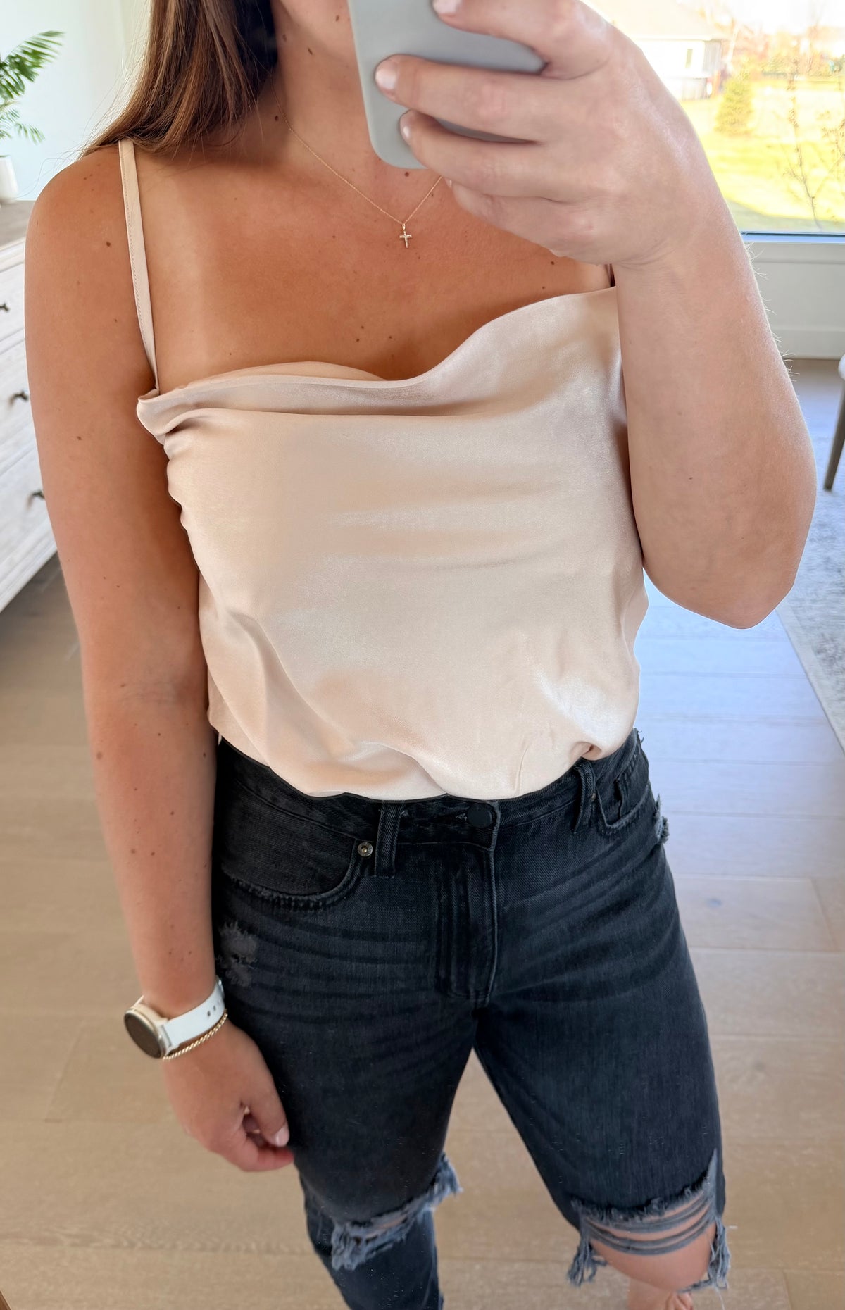 The Champagne Toast Cowlneck Bodysuit