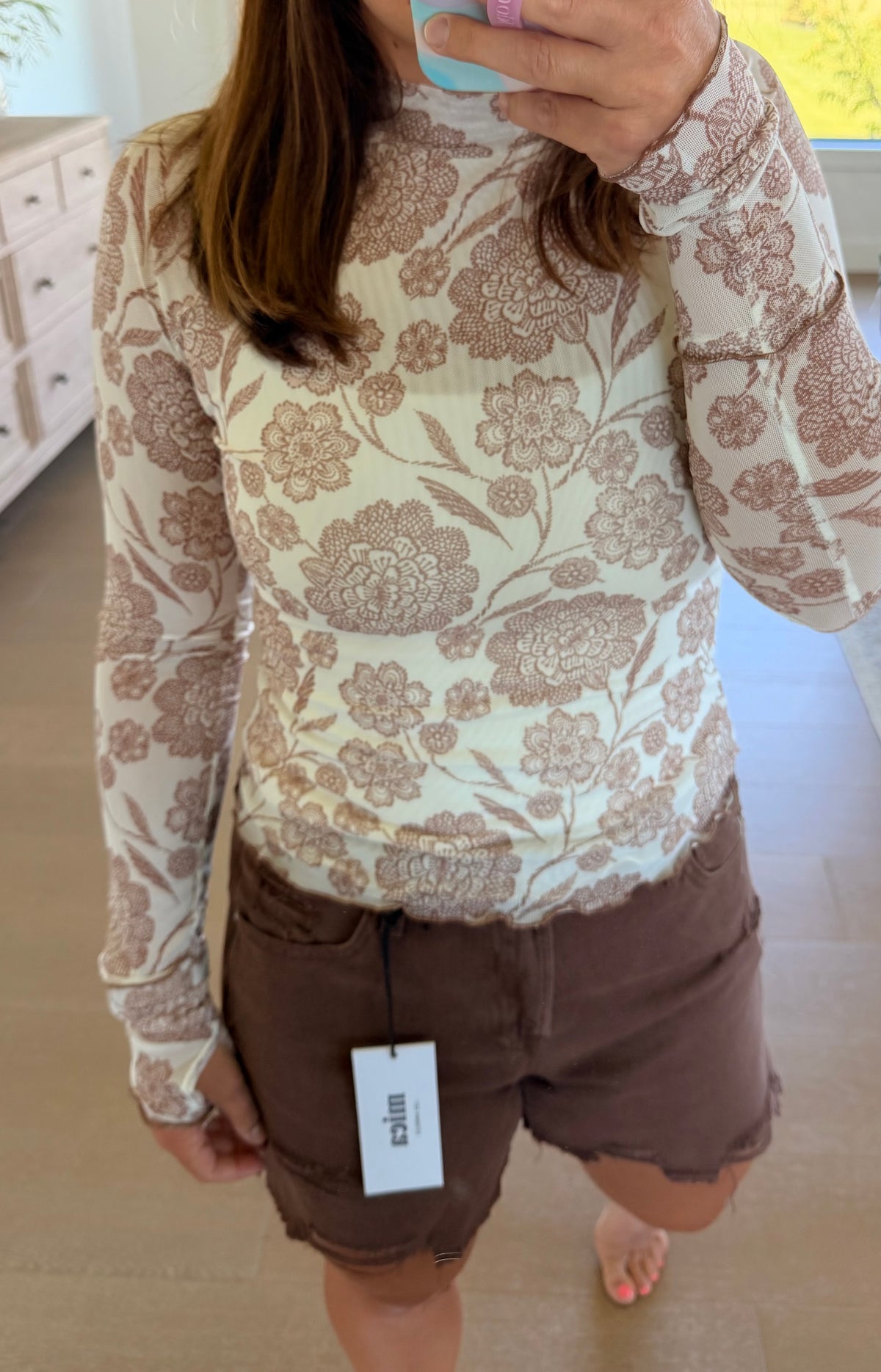 The Everly Floral Mesh Top
