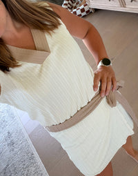 The Tiffany Textured Wrap Front Romper