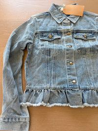 The Graham Ruffled Hem Denim Jacket