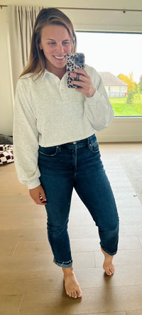 The Bella Cropped Collared Pullover