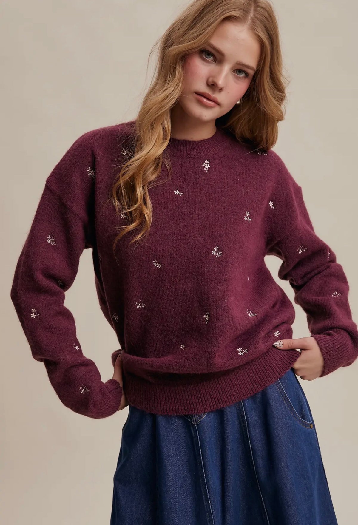 The Stay With Me Stitched Sweater