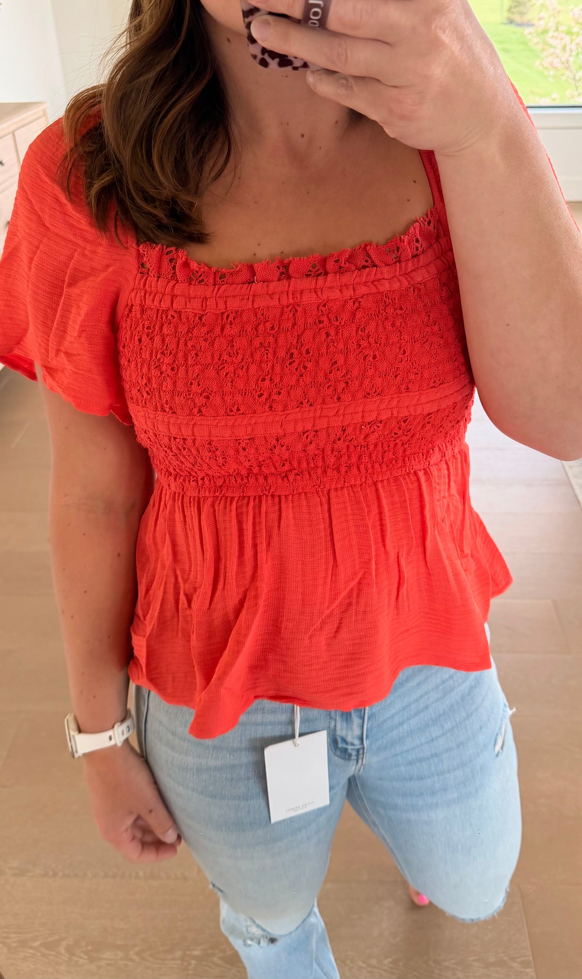 The Ollie Square Neck Smocked Top