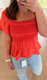 The Ollie Square Neck Smocked Top