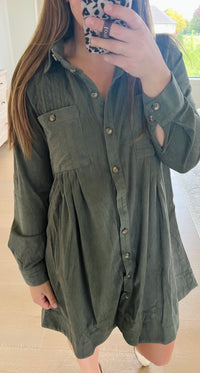 The Margaret Corduroy Shirt Dress