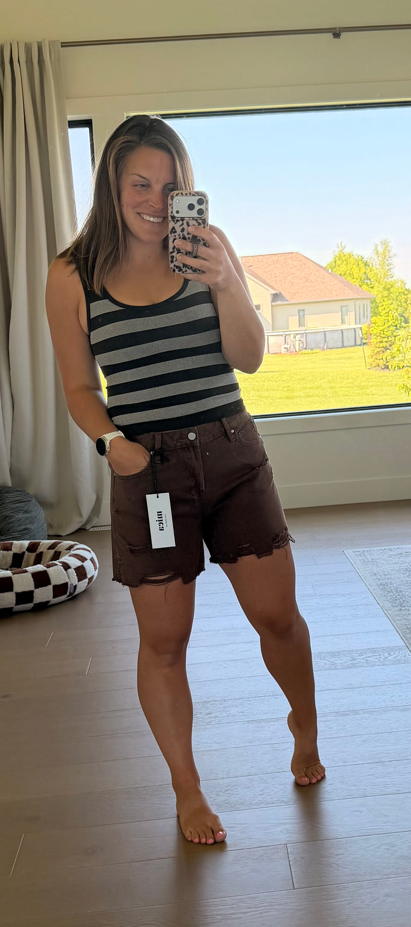 The Java Chip Boyfriend Midi Shorts