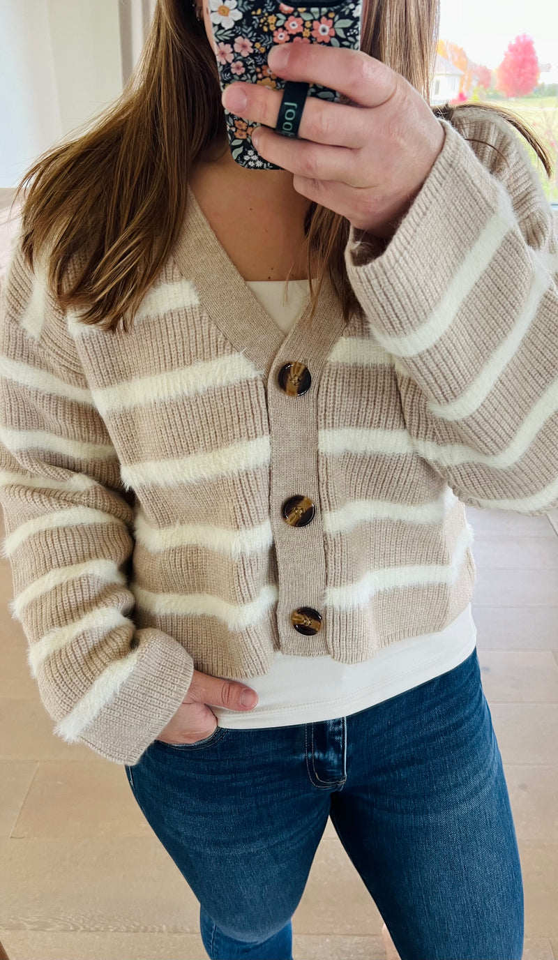 The Jayden Cropped Button Sweater