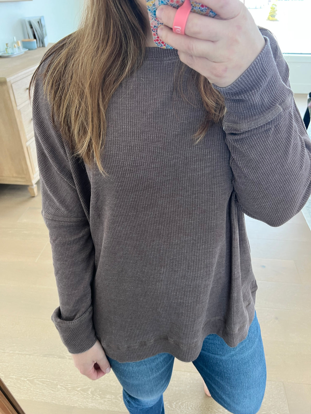 The Easy Waffle Knit Top