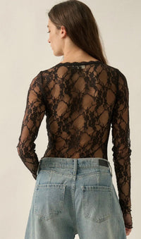The Lisa Vneck Lace Bodysuit