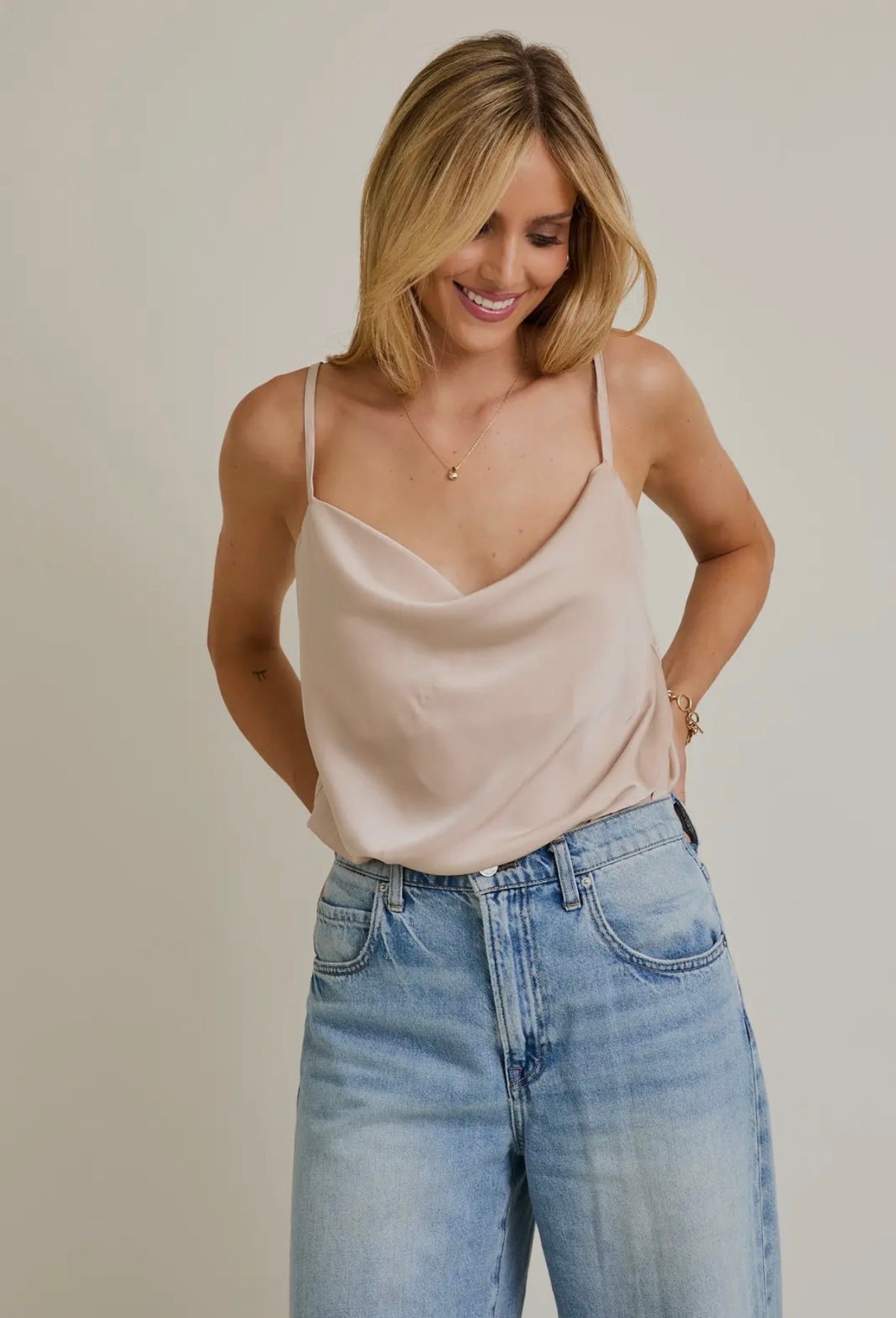 The Champagne Toast Cowlneck Bodysuit