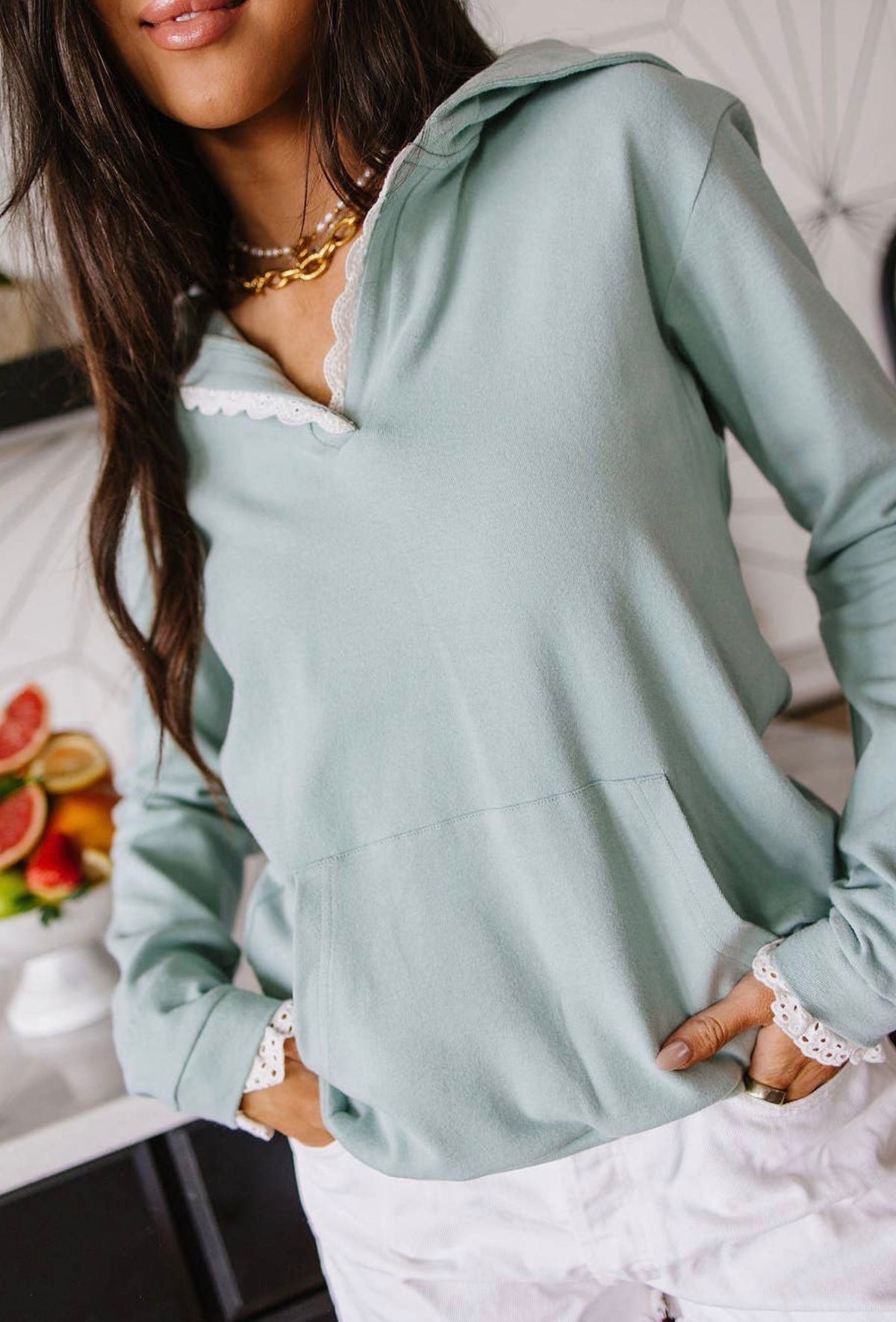 The Sea Breeze Lace Ampersand Hoodie