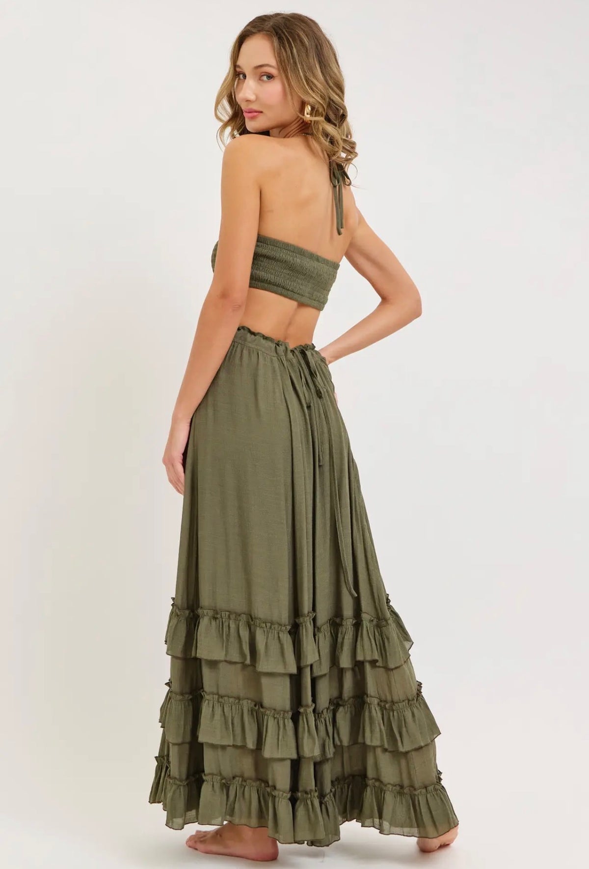 The Crystal Halter Smocked Dress