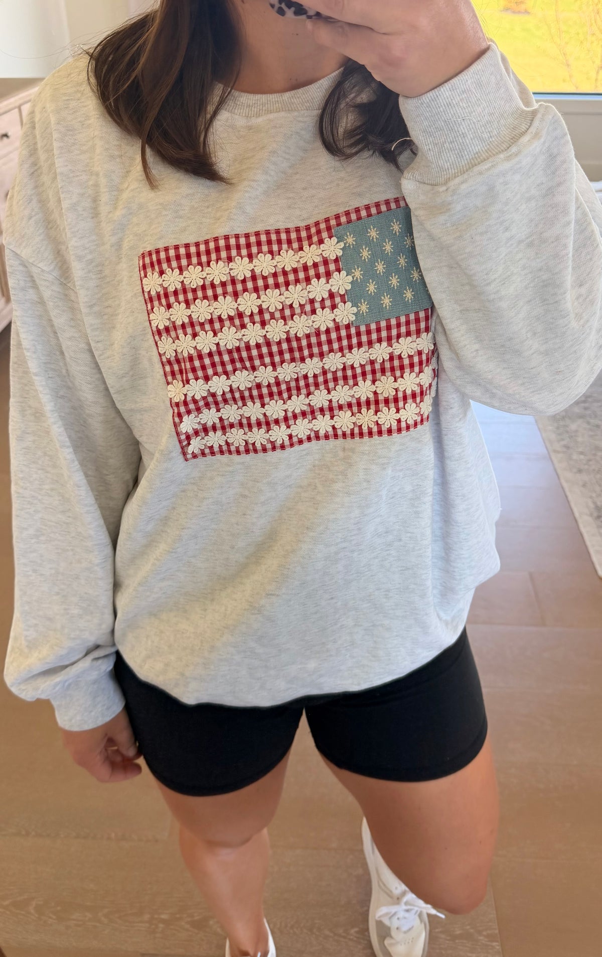 The Sweet as Honey American Flag Crewneck