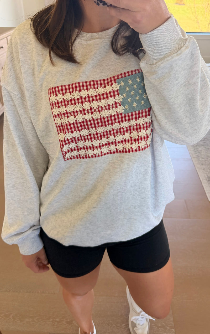 The Sweet as Honey American Flag Crewneck