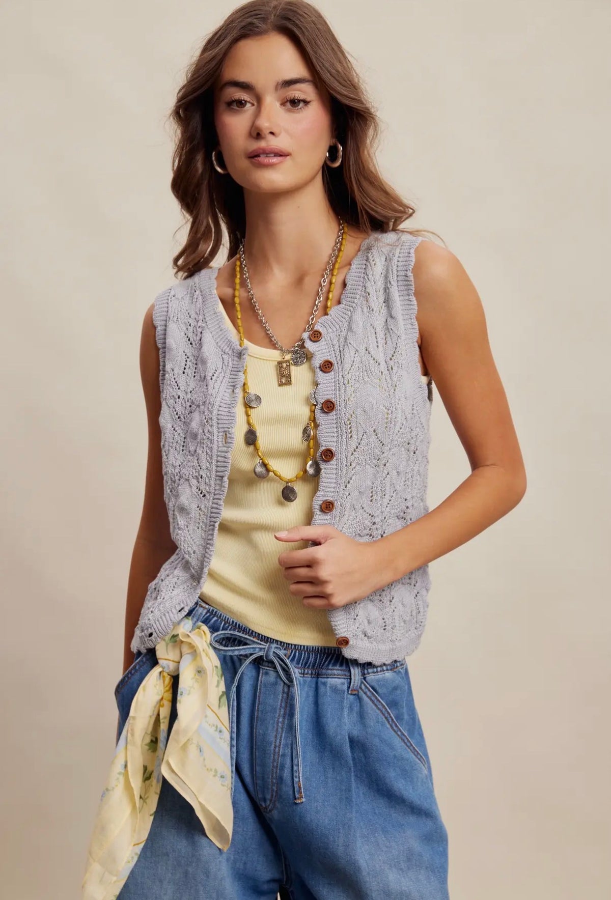 The Angie Pointelle Knit Top