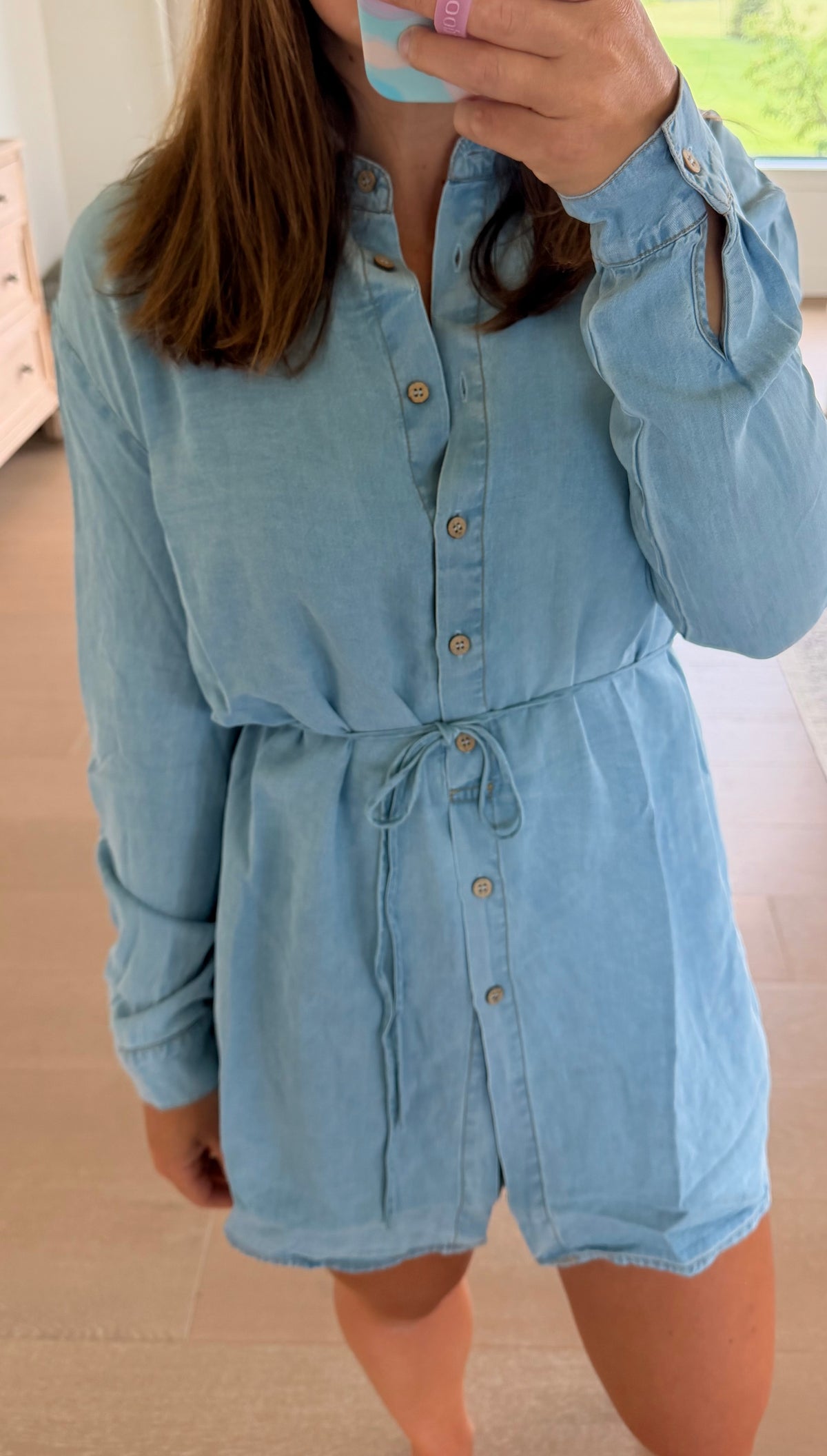 The Ella Denim Buttom Up Shirt Romper