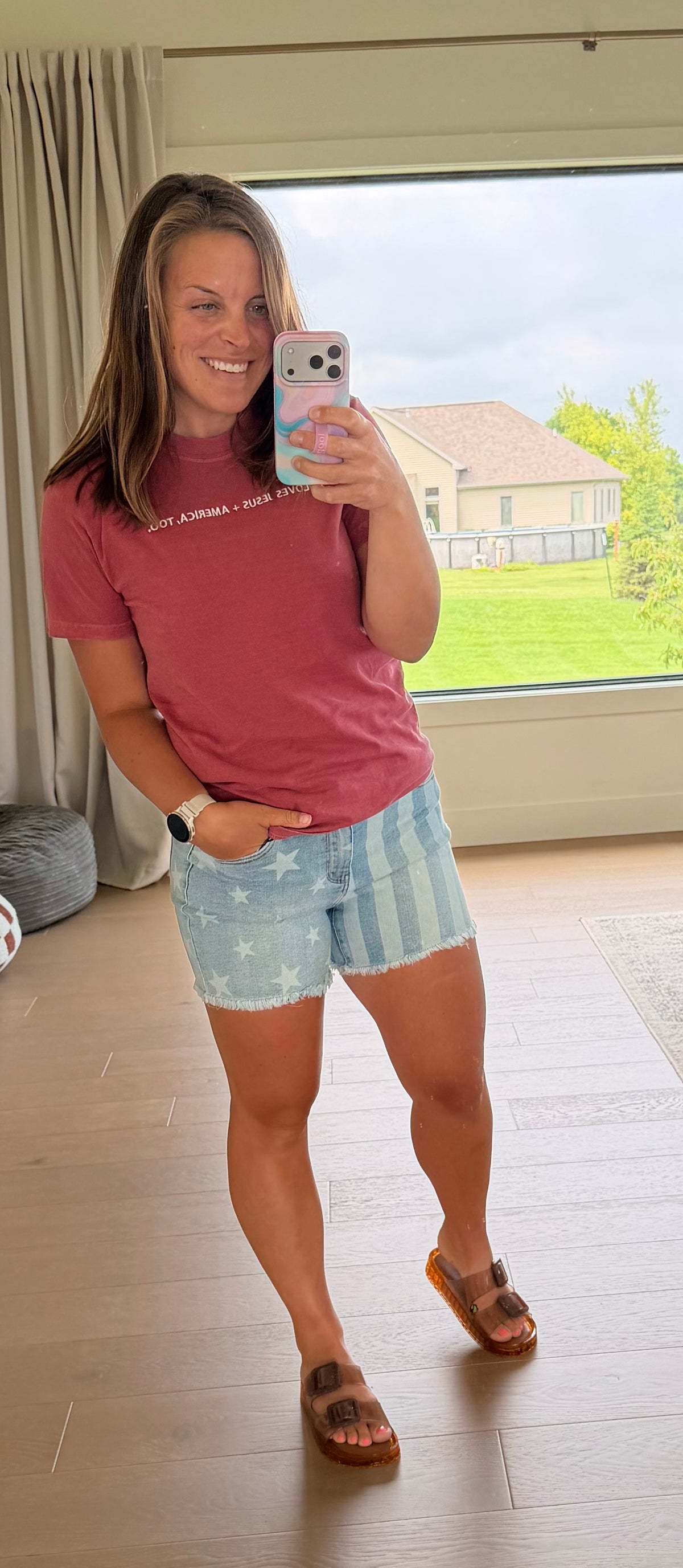 Loves Jesus + America, Too Graphic Tee