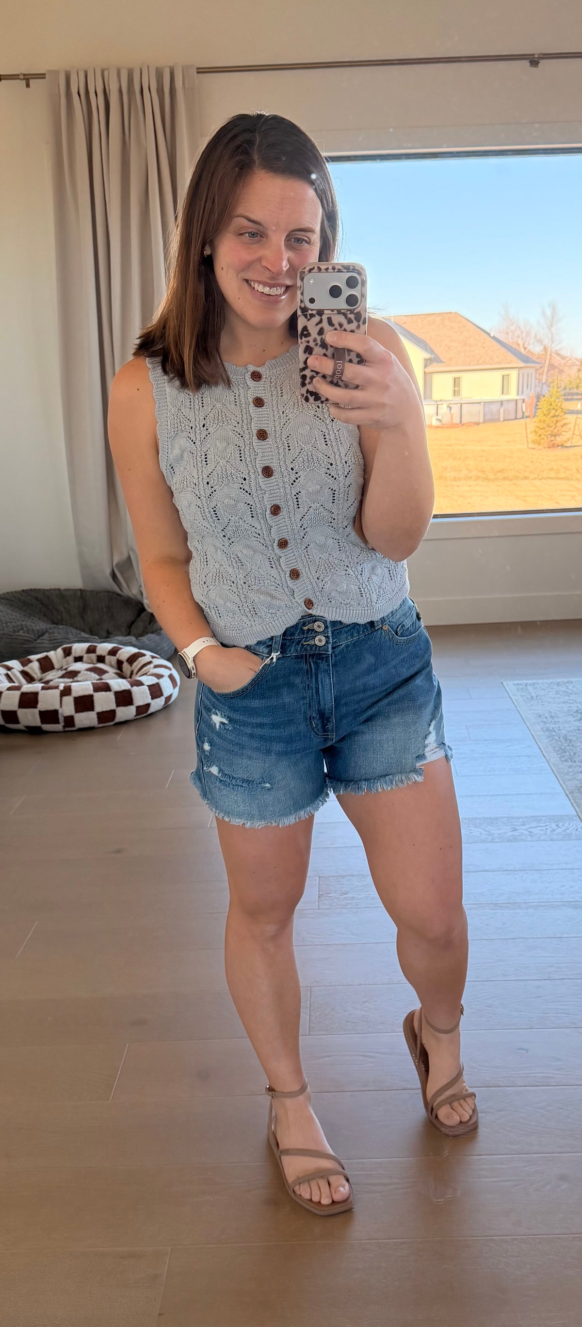 The Angie Pointelle Knit Top