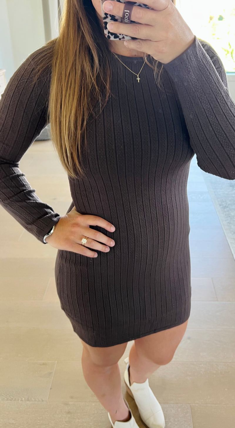 The Eye Candy Pointelle Sweater Dress