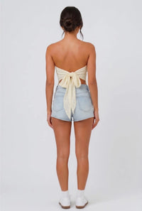 The Paris Strapless Lace Fringe Top