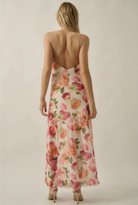 The Vibrant Floral Cowlneck Maxi Dress