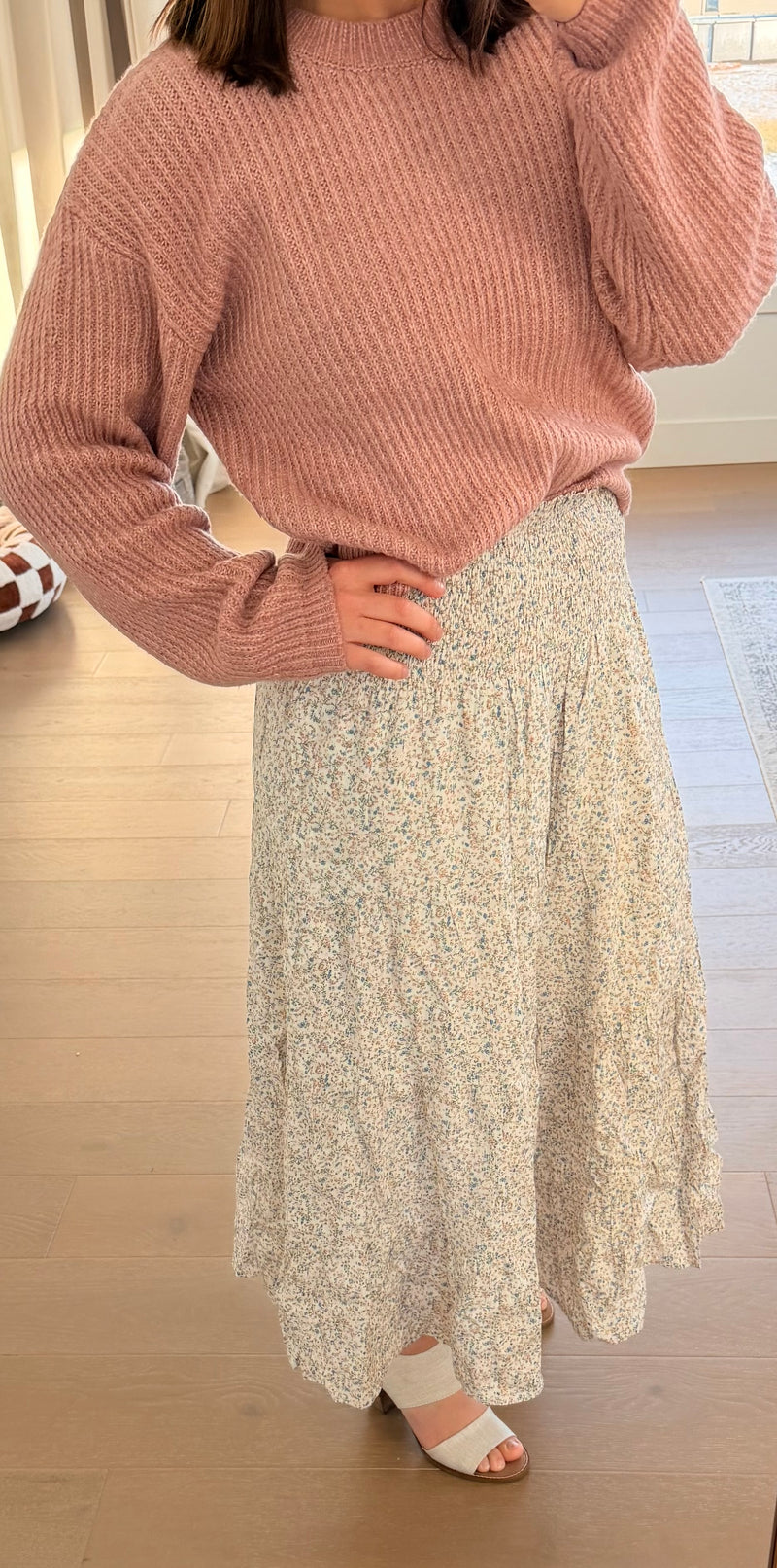 Spring Floral Maxi Skirt