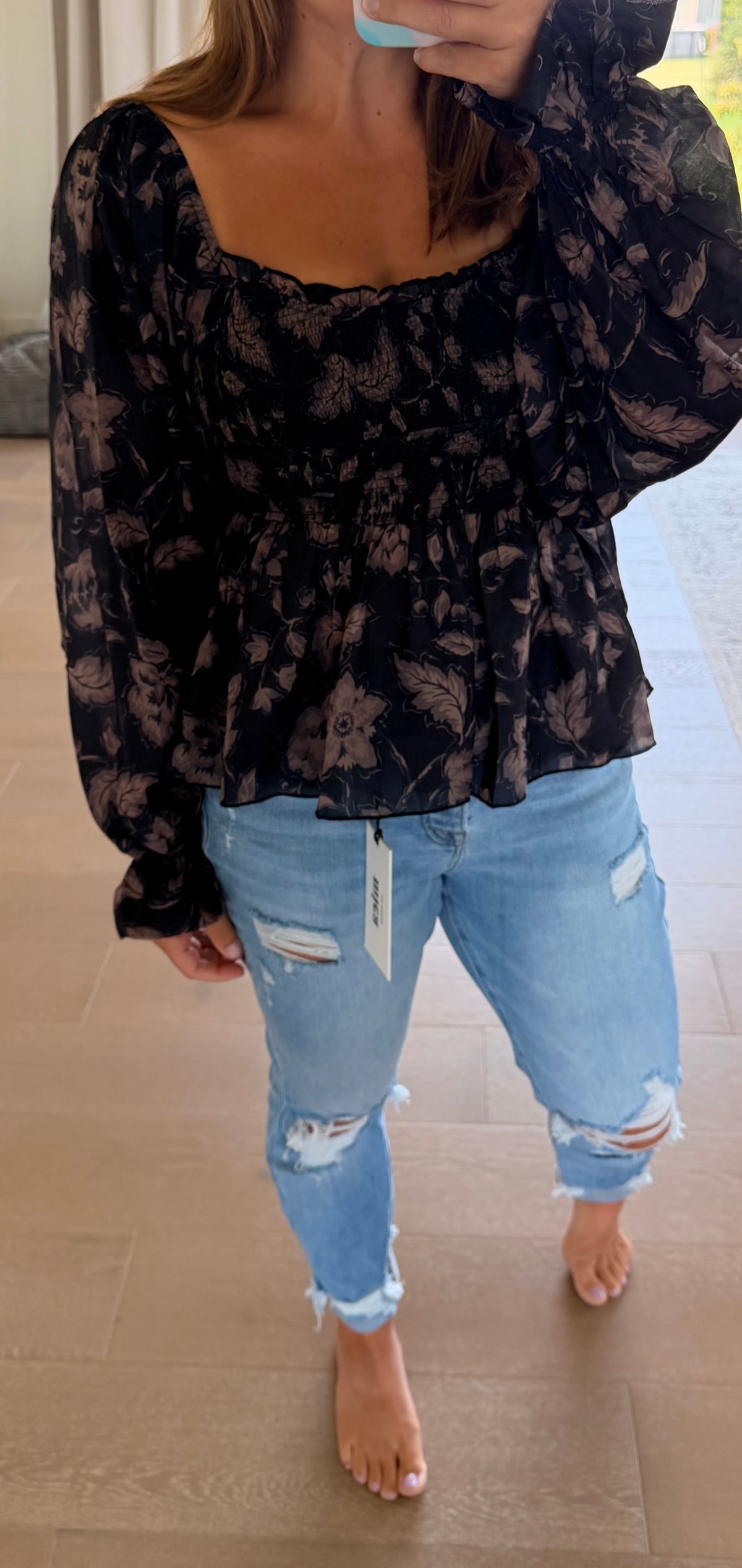 The Annabelle Smocked Peplum Top