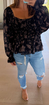 The Annabelle Smocked Peplum Top