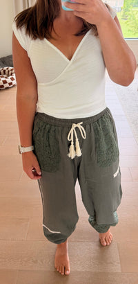 The Maryanne Patchwork Crochet Joggers