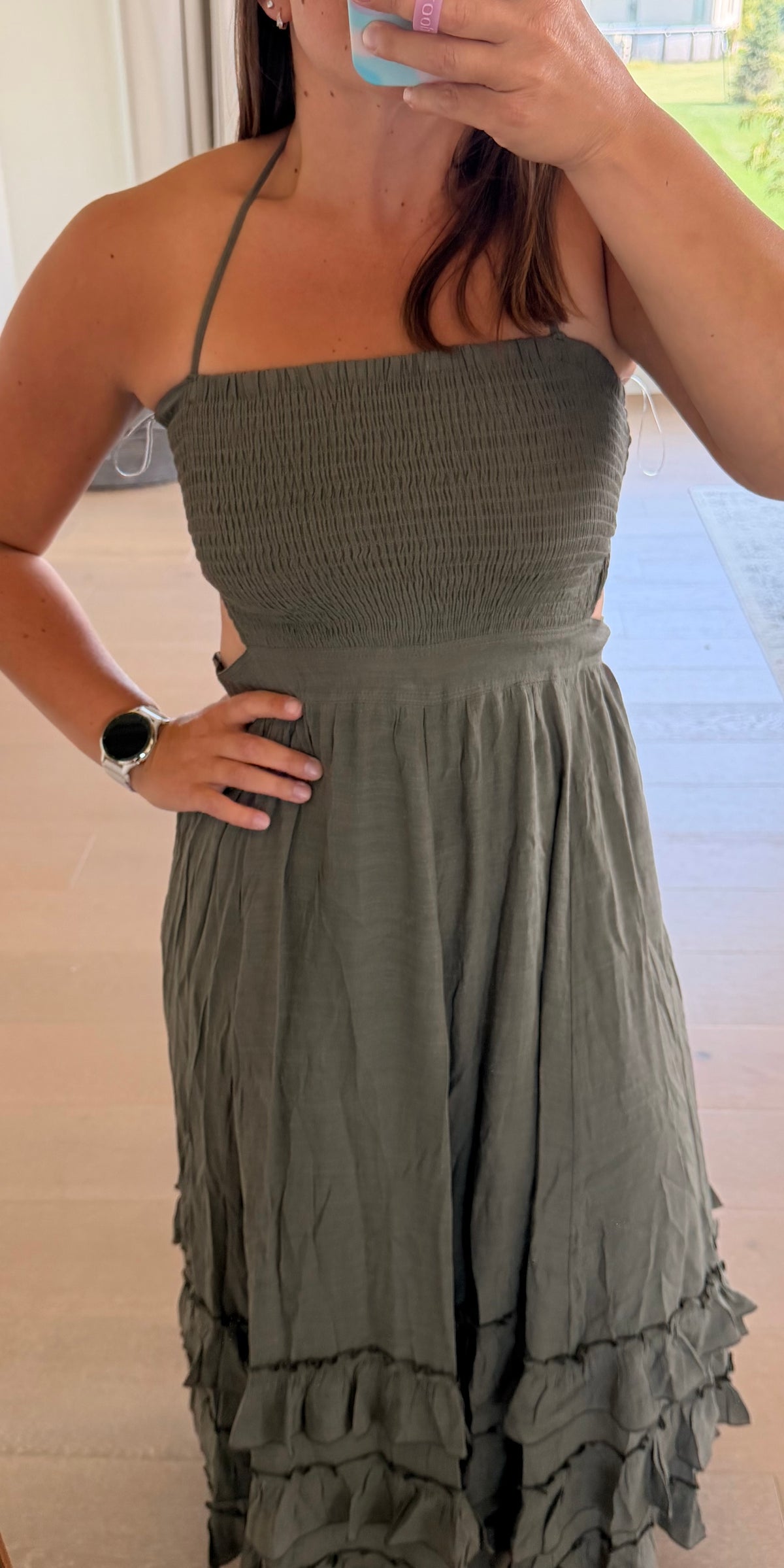 The Crystal Halter Smocked Dress