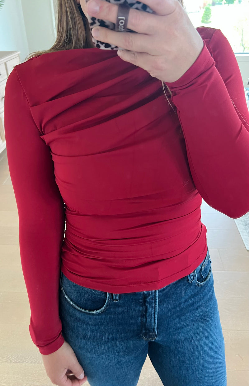 The Claire Shirred Boat Neck Top