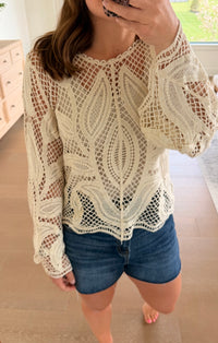The Elodie Scalloped Hem Crochet Top