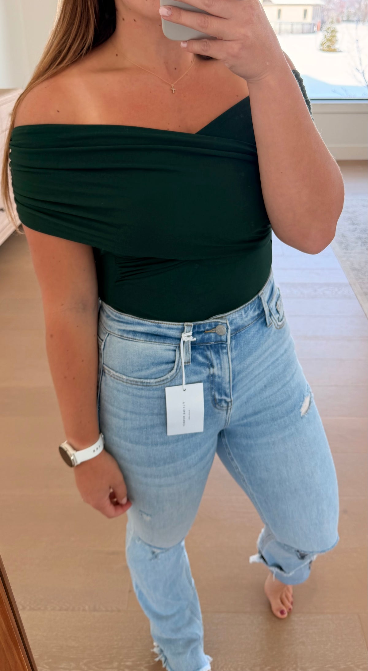 The Mistletoe Off Shoulder Wrap Bodysuit