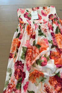 The Vibrant Floral Strapless Maxi Dress