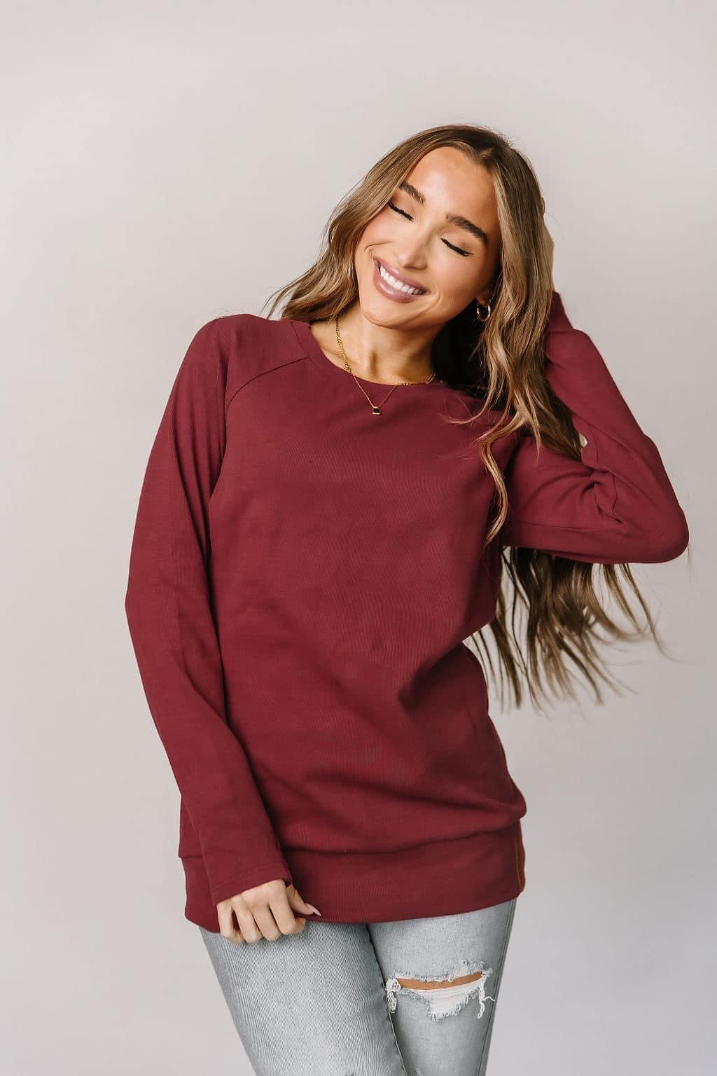 Ampersand Classic Pullover — Cranberry