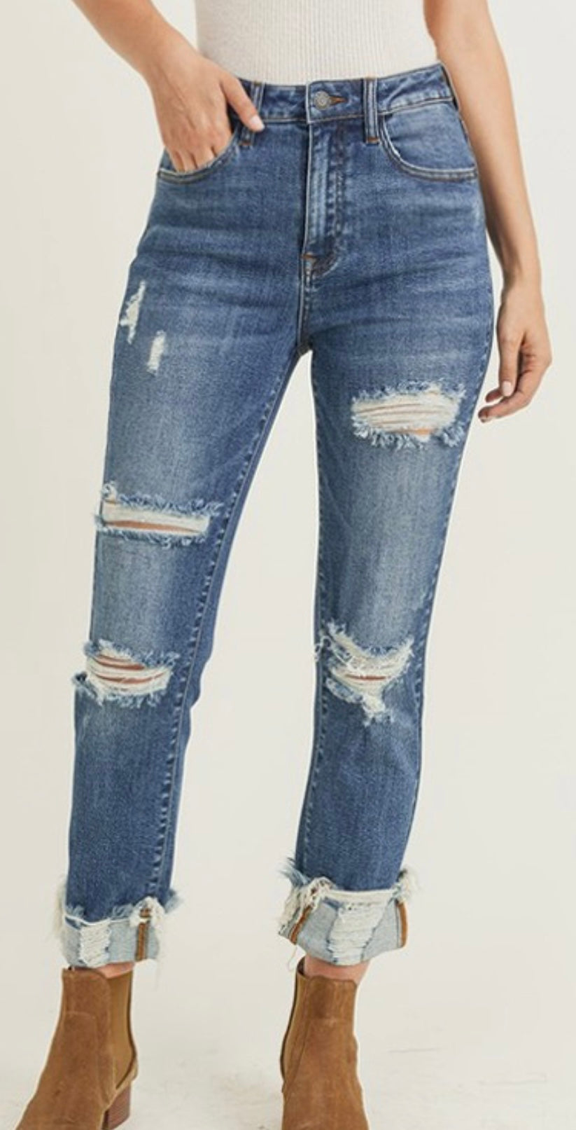 The Lily Highrise Straight Leg Jeans